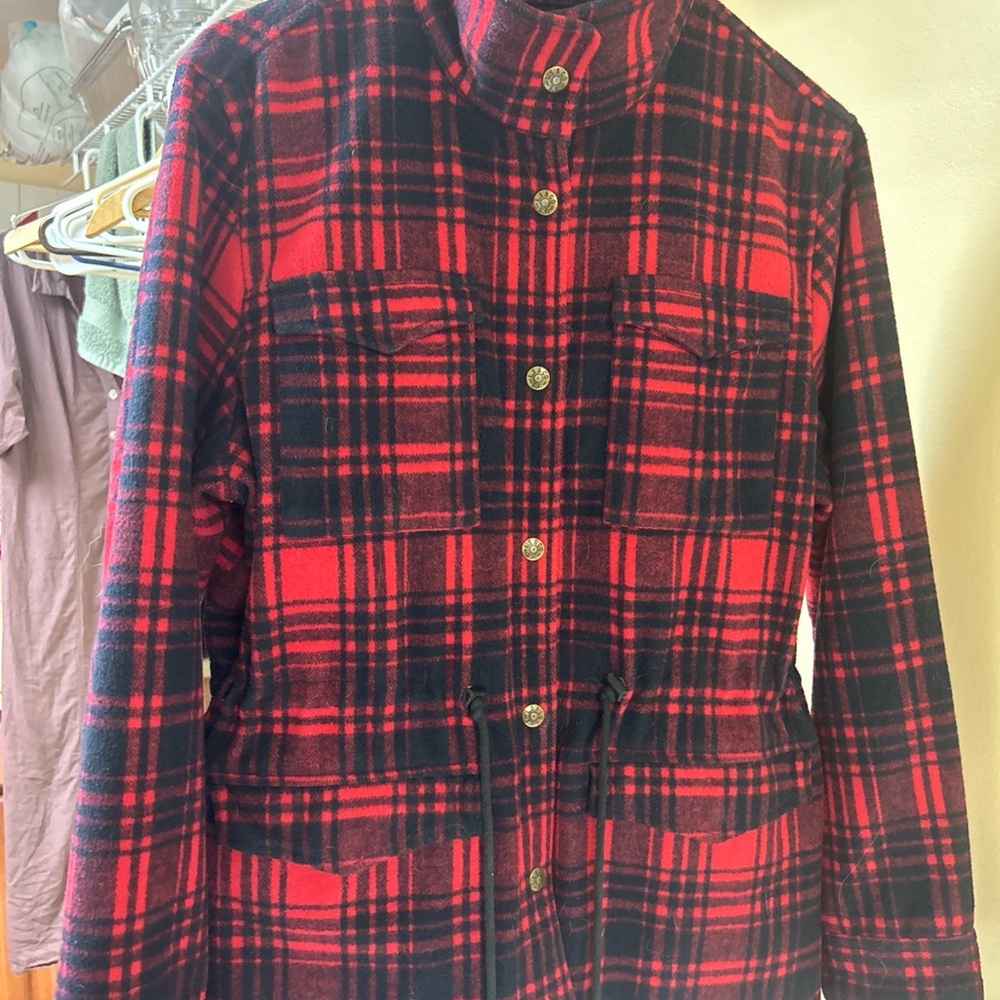 Levi's Red and Black Plaid chore coat women’s Large